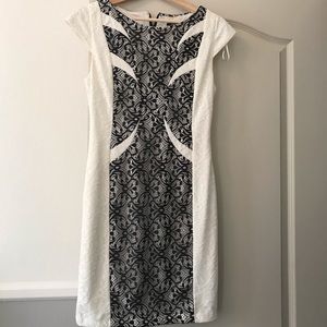 Black and white lace dress